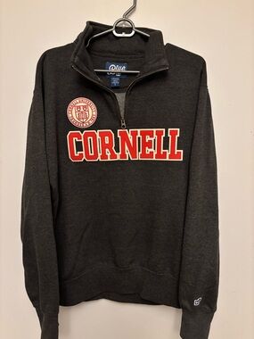 Blue 84 Cornell Charcoal Quarter-Zip Sweatshirt with Red Logo